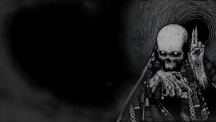 Dark, evil, horror, occult, skeleton, skull, HD wallpaper | Wallpaperbetter