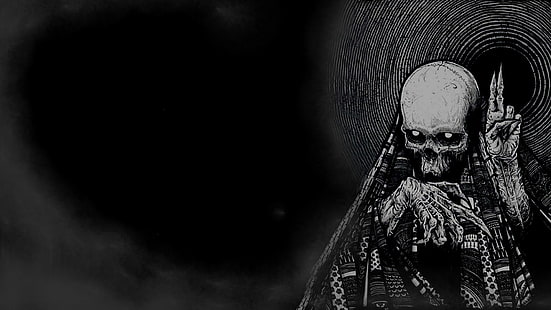 тъмно, зло, ужас, окултно, скелет, череп, HD тапет HD wallpaper