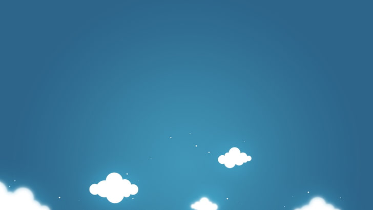абстрактный, синий, облака, минималистичный, HD обои