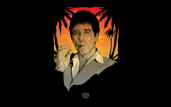 Al Pacino Scarface, fan art, Scarface, Tony Montana, movies, Al Pacino, HD wallpaper