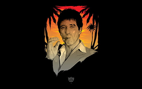 Al Pacino Scarface, fan art, Scarface, Tony Montana, películas, Al Pacino, Fondo de pantalla HD HD wallpaper