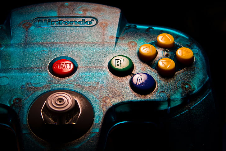 gelap, penuh warna, Nintendo 64, pengontrol, Wallpaper HD