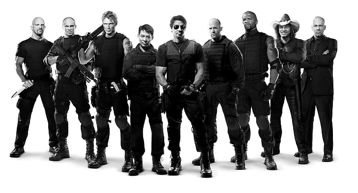 The Expendables, Barney Ross, Bruce Willis, Church (The Expendables), Dan Paine, Dolph Lundgren, Gunnar Jensen, Hale Caesar, Jason Statham, Jet Li, Lee Christmas, Mickey Rourke, Randy Couture, Steve Austin, Sylvester Stallone, Terry Crews , Toll Road, Tool (The Expendables), Yin Yang (The Expendables), วอลล์เปเปอร์ HD