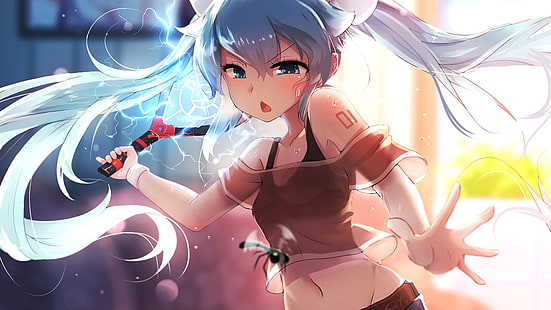 Иллюстрация Хацунэ Мику, аниме девушки, аниме, вокалоид, Хацунэ Мику, HD обои HD wallpaper