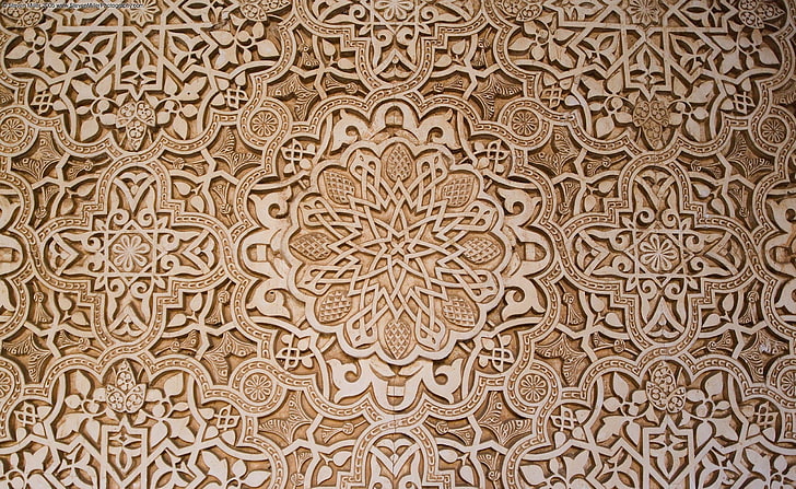 Seni Arab, tekstil cokelat, Arsitektur, Arab, Wallpaper HD