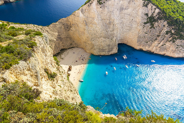 badan air, Yunani, laut, Wallpaper HD