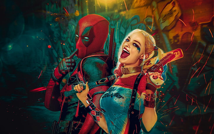Harley Quinn And Deadpool, Harley Quinn and Deadpool wallpaper, Movies, Hollywood Movies, hollywood, 2016, HD wallpaper