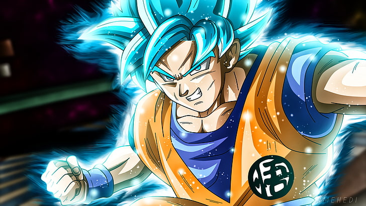 Son Goku Super Saiyan Wallpaper biru, Dragon Ball, Dragon Ball Super, Goku, Wallpaper HD