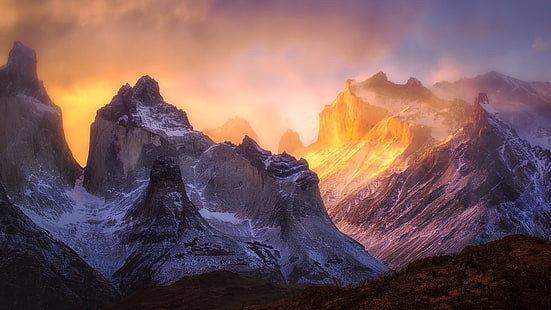Patagonia, กลุ่มภูเขา, จุดสูงสุด, อุทยานแห่งชาติ, Torres del Paine, ยอด, อเมริกาใต้, ลาวา, ภูมิประเทศ, ชิลี, ภูเขา, เทือกเขา, Cordillera del Paine, การก่อตัวของหิน, หิน, Cordillera Paine, บรรยากาศ, ท้องฟ้า, Torres del Paine National สวน, วอลล์เปเปอร์ HD HD wallpaper