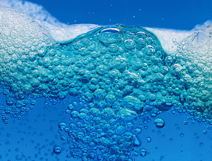 bubbles, wave, foam, drops, macro, bubbles, waves, Water, HD wallpaper