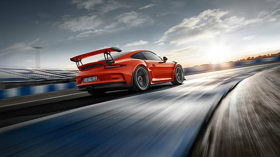 Porsche, Porsche 911 GT3, Auto, Orange Car, Porsche 911, Porsche 911 GT3 RS, Auto sportiva, Veicolo, Sfondo HD HD wallpaper