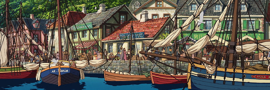 Studio Ghibli, anime, Hauru no Ugoku Shiro, Howl's Moving Castle, Fondo de pantalla HD HD wallpaper