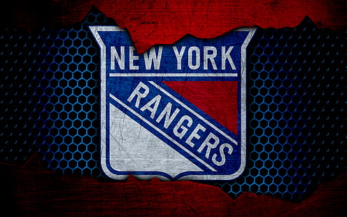 하키, 뉴욕 레인저스, 엠블럼, 로고, NHL, HD 배경 화면 HD wallpaper