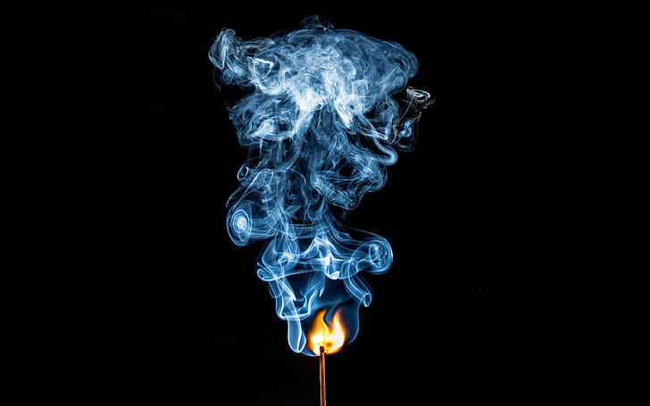 dym, ogień, zapałki, Tapety HD