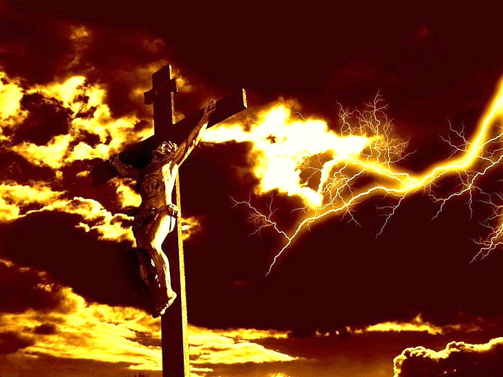 cross jesus jesus crucifixion  120 . jpg Abstract Other HD Art , Jesus, cross, lightening, liveing, HD wallpaper