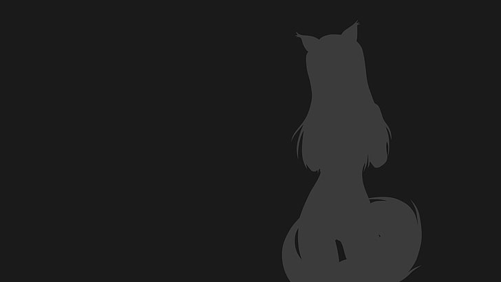silhueta de mulher com caudas, Holo, especiarias e lobo, Okamimimi, anime, HD papel de parede