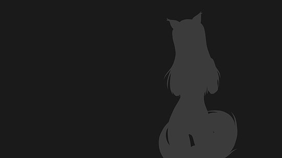 silhueta de mulher com caudas, Holo, especiarias e lobo, Okamimimi, anime, HD papel de parede HD wallpaper