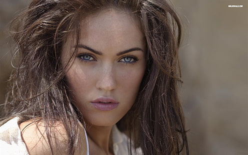 Меган Фокс, голубые глаза, модель, актриса, сочные губы, женщины, HD обои HD wallpaper