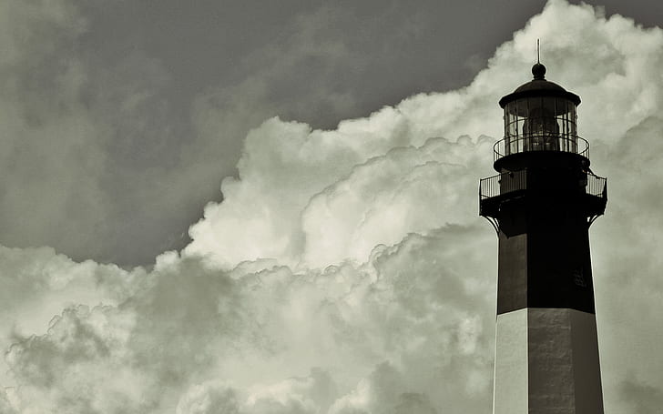 Lighthouse Clouds HD, nature, clouds, lighthouse, HD wallpaper