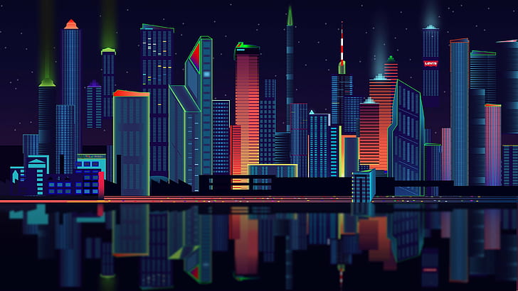 panorama, panoramas, city, vector, HD wallpaper
