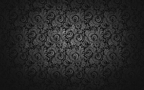 dark, floral, vector art, pattern, HD wallpaper HD wallpaper