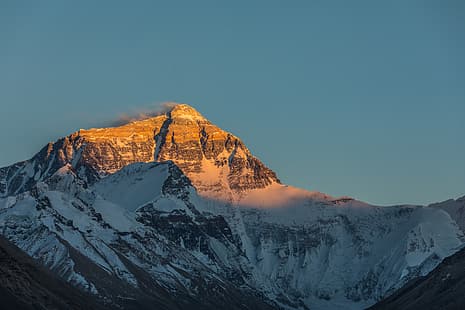 Mount Everest, Berge, klarer Himmel, Sonnenuntergang, HD-Hintergrundbild HD wallpaper