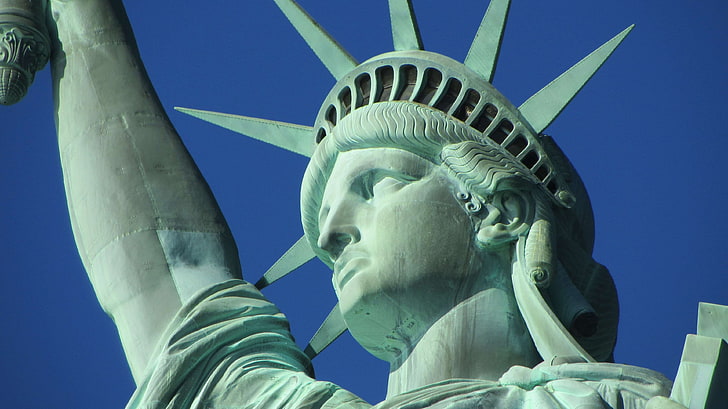 крупным планом, леди Либерти, Нью-Йорк, Нью-Йорк, Нью-Йорк, статуя, статуя свободы, Соединенные Штаты Америки, HD обои