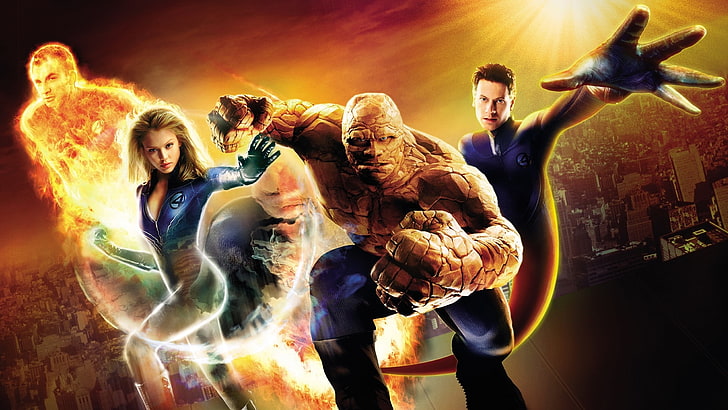 Film, Fantastic Four, Jessica Alba, Thing (Marvel Comics), HD tapet