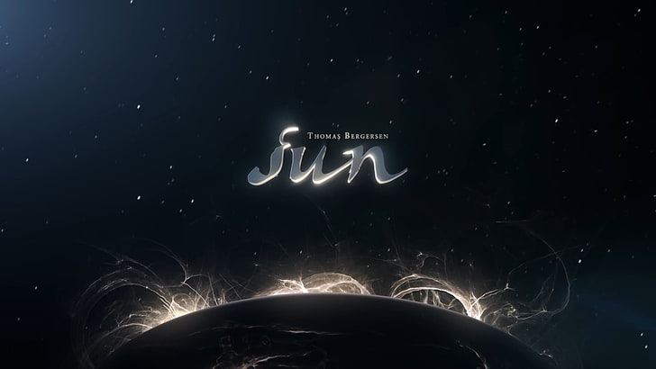 Sun logo, typography, abstract, HD wallpaper