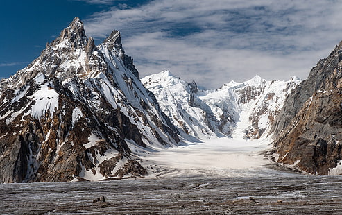 snow, mountains, Pakistan, Biafo glacier, HD wallpaper HD wallpaper
