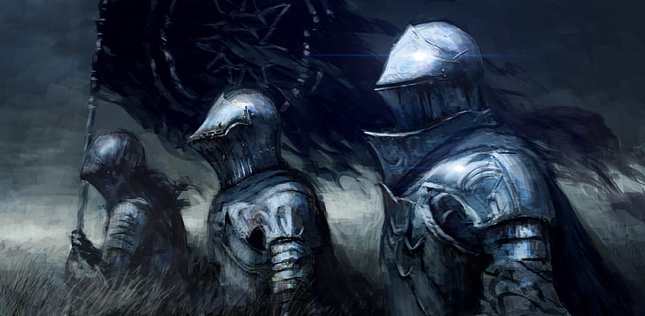 Fantasy, Knight, Armor, Banner, Warrior, HD wallpaper