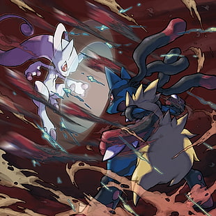 Pokemon Tapete, Pokémon, Mewtwo, Lucario, HD-Hintergrundbild HD wallpaper