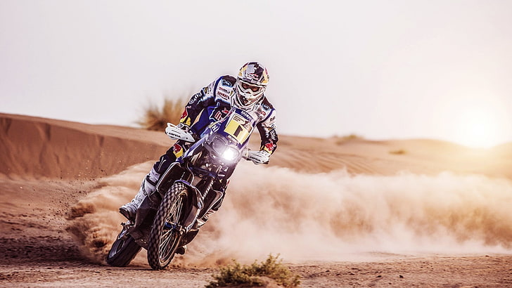 Dakar, Desert, landscape, motocross, HD wallpaper