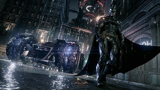 Batman Arkham Knight Rocksteady Studios Batman Batmobile Gotham City видео игри, HD тапет HD wallpaper