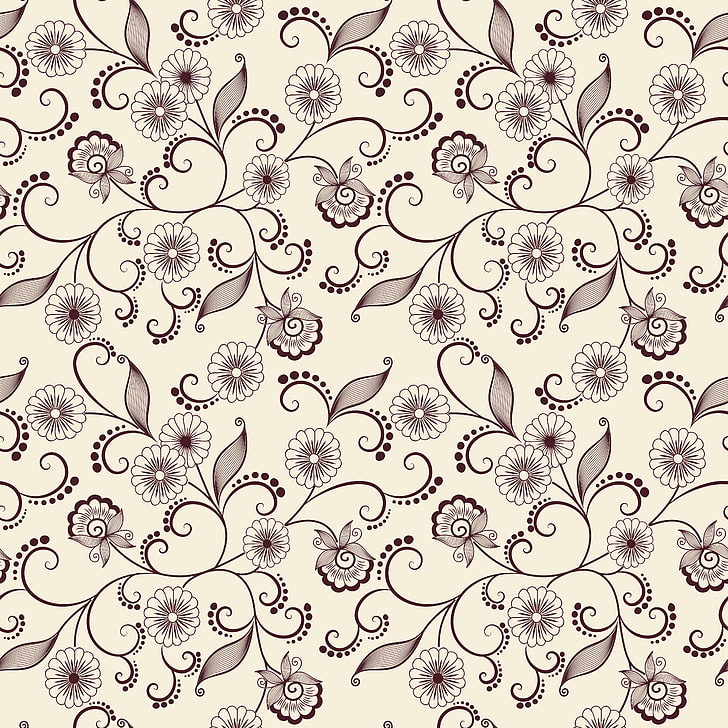 White and gray floral wallpaper, Leaves, Branches, Pattern, White  background, HD wallpaper | Wallpaperbetter