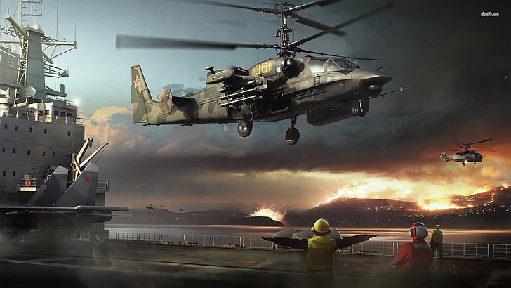 army, military, star, Russia, aircraft, attack, helicopter, Russian, red, kamov, HD wallpaper