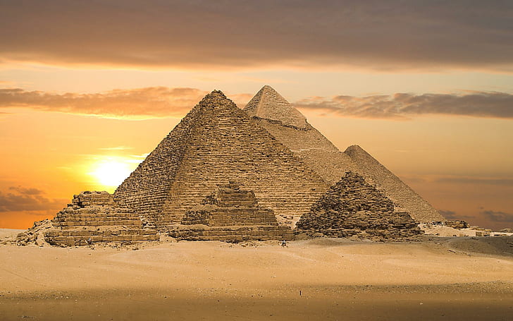 gurun, piramida, mesir, gurun, piramida, mesir, Wallpaper HD