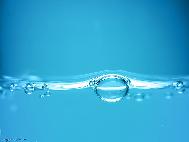 water bubble wallpaper, blue, liquid, Bubbles, HD wallpaper