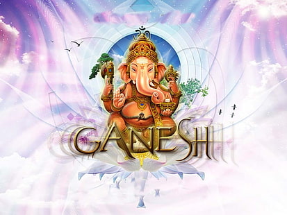 Saudações de Lord Ganesh, ilustração de Ganesha, Deus, Senhor Ganesha, ganesha, senhor, HD papel de parede HD wallpaper