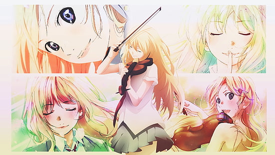 Shigatsu wa Kimi no Uso, anime girls, Miyazono Kaori, HD wallpaper HD wallpaper