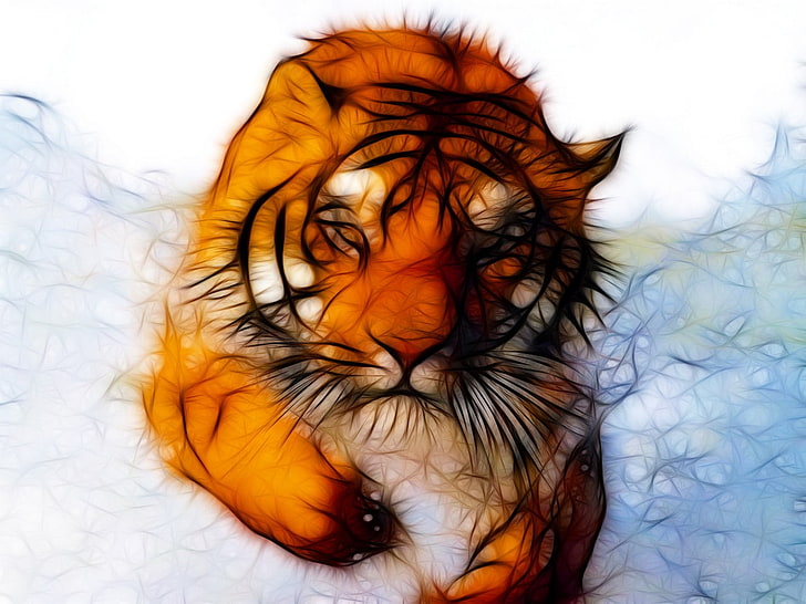 tiger, CG, HD wallpaper