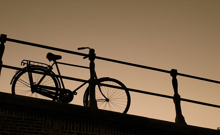 Bicycle, black city bicycle, Vintage, Bicycle, HD wallpaper