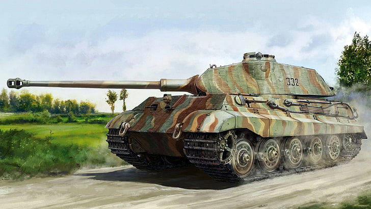 tank, military, Wehrmacht, artwork, vehicle, HD wallpaper