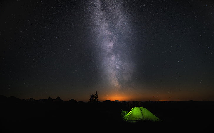 Ночной лагерь Небо Звезды, Ночь, Звезды, Лагерь, HD обои