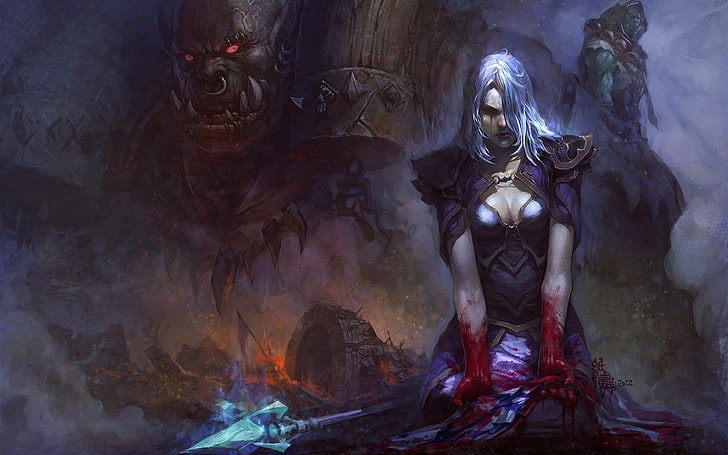 World of Warcraft و Garrosh Hellscream و Jaina Proudmoore و Thrall و Orcs، خلفية HD