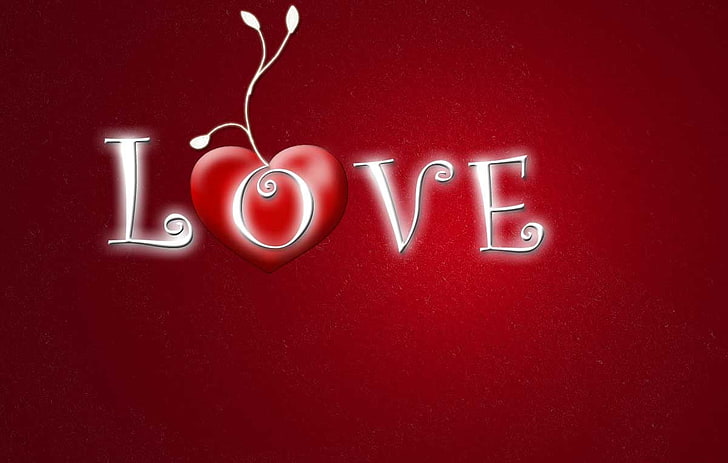 Red Color And Heart, white and red heart love wallpaper, Love, , red, HD wallpaper