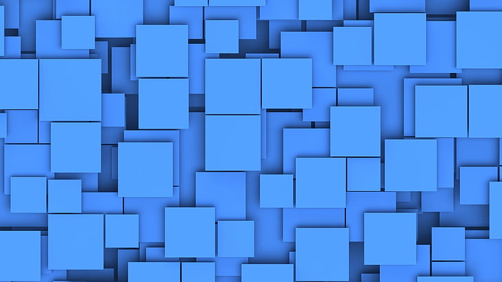 blue wallpaper, minimalism, square, blue, digital art, pattern, texture, HD wallpaper