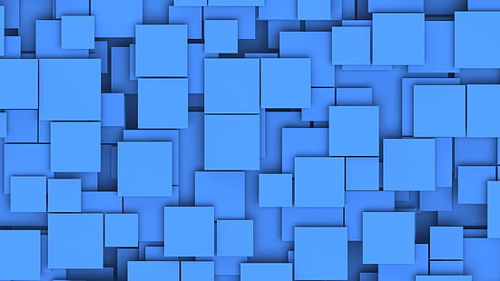 blue wallpaper, minimalism, square, blue, digital art, pattern, texture, HD wallpaper HD wallpaper