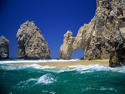 Cabo San Lucas, México - El Arco, formação rochosa cinzenta, Natureza,, cabo, san lucas, méxico, el arco, HD papel de parede HD wallpaper