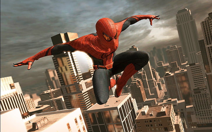 Spider-Man sfondo digitale, Amazing Spider-Man, videogiochi, città, Manhattan, New York City, supereroe, Marvel Comics, Sfondo HD